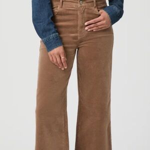 PAIGE Wide-Leg Corduroy Jeans in Burnt Sugar